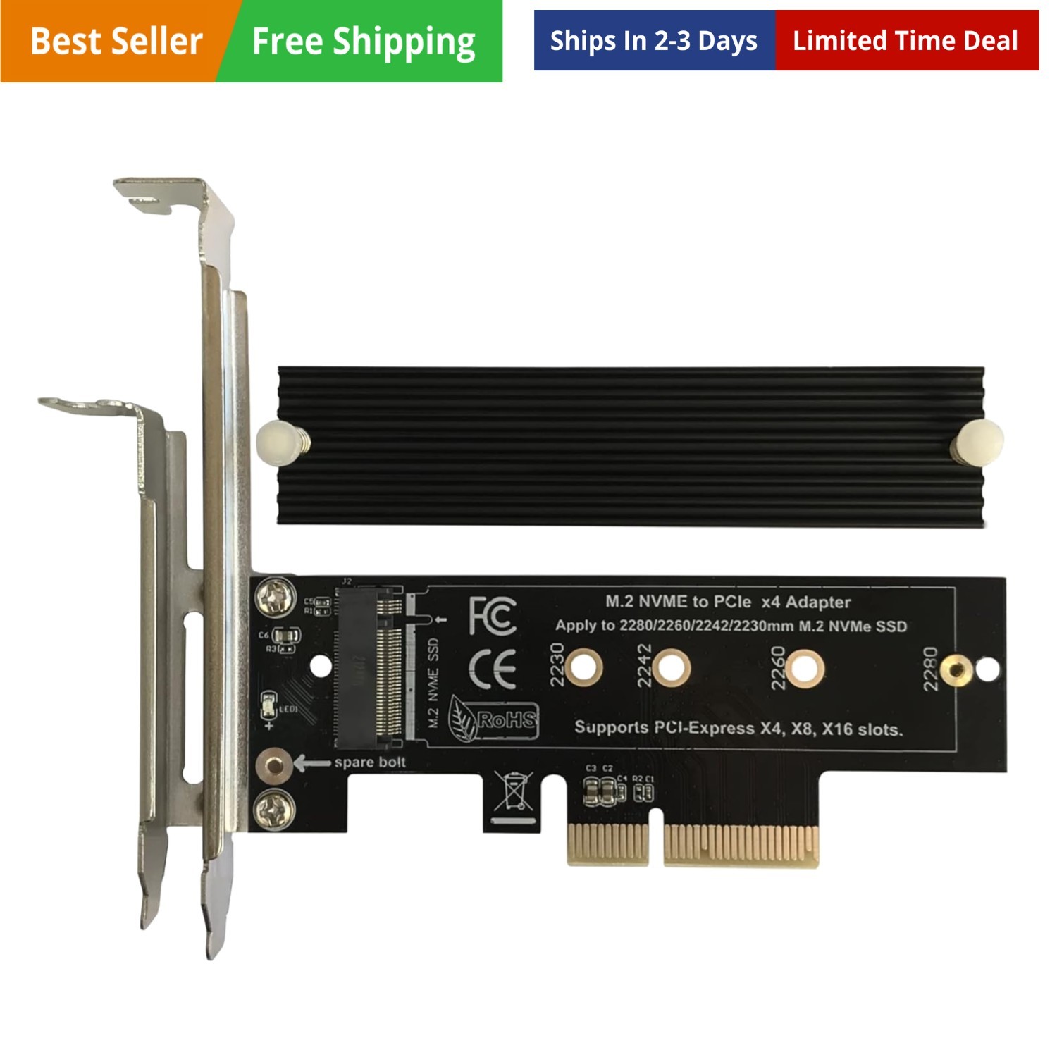 M.2 NVME to PCIe 3.0/4.0 x4 Adapter, NVME/AHCI SSD to PCIe Expansion Card wit...