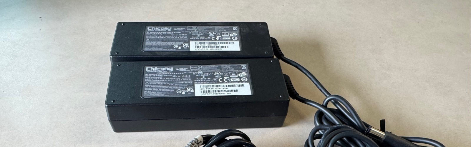 Lot of 2x Genuine Chicony 100W A16-100P1A AC Adapter A100A014P 20V 5.0A