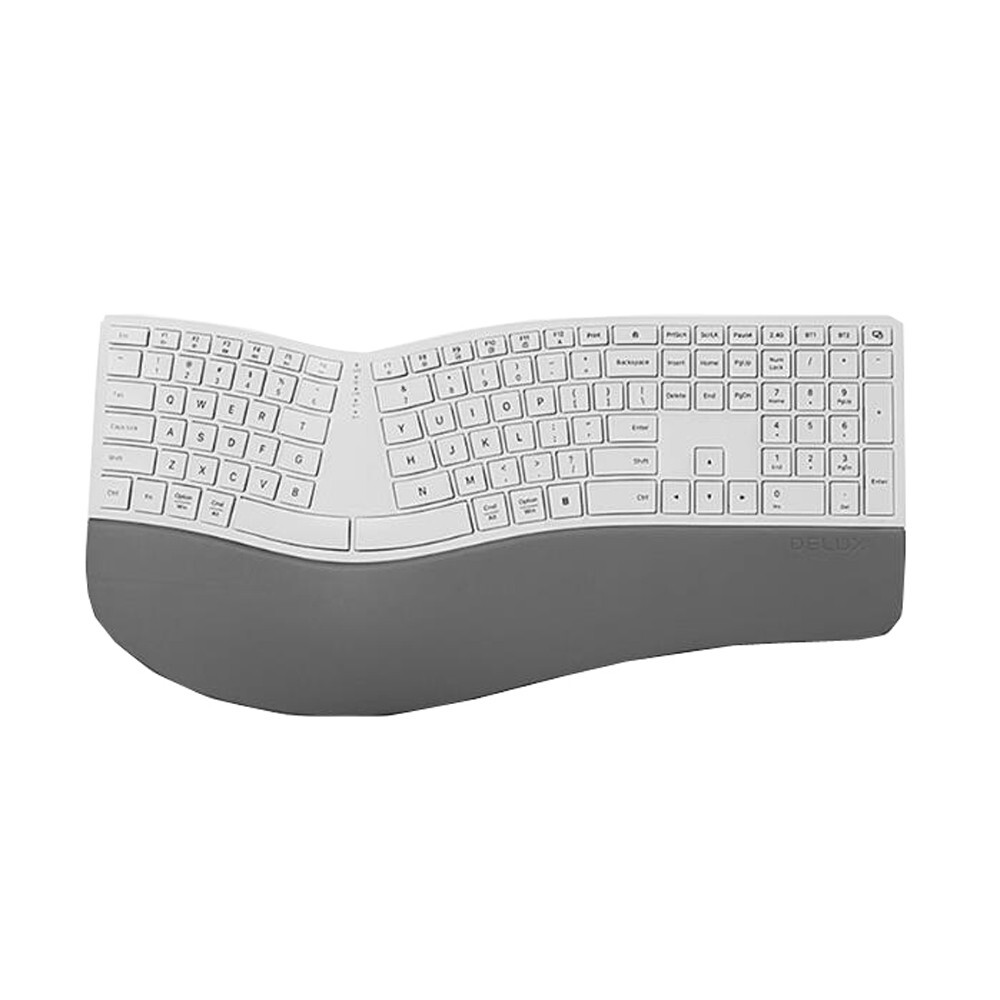 White No Backlit Keyboard For DELUX GM909 split ergonomic keyboard English US