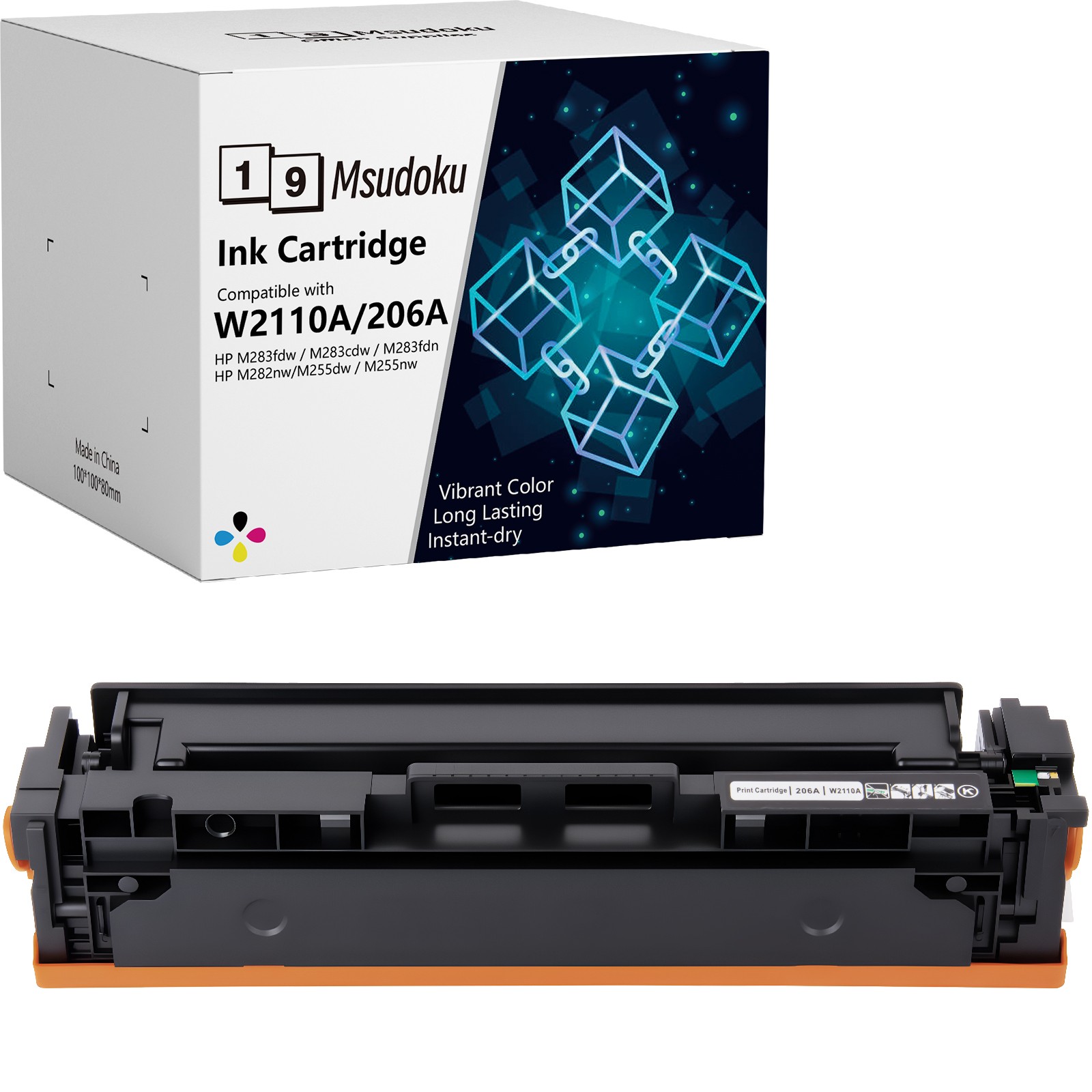 For HP 206A W2110A Black Ink Toner Laserjet Pro MFP M255dw M283fdw  With Chip