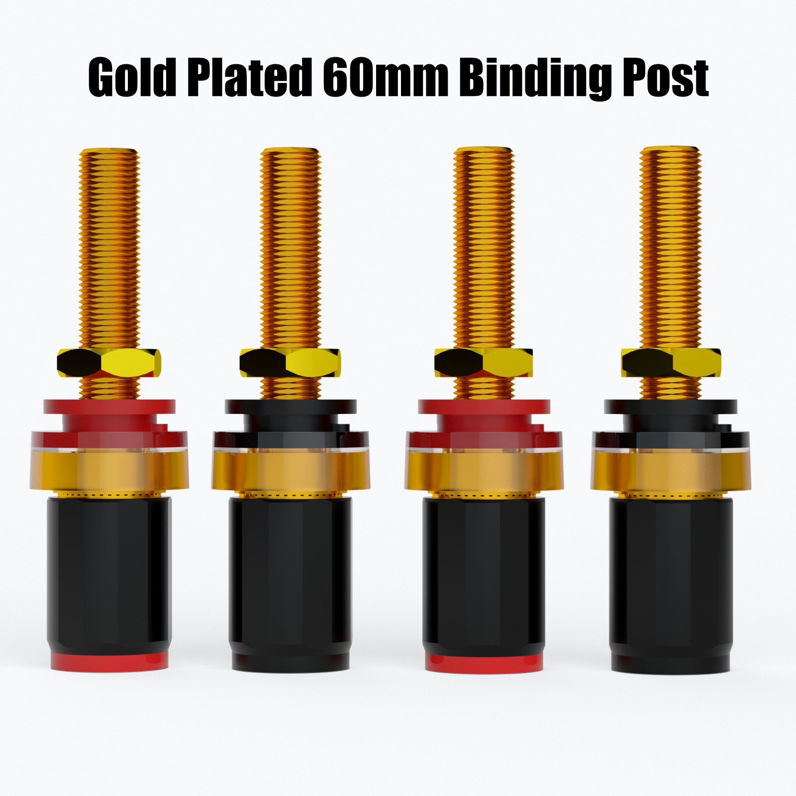 4Pcs Gold Plated Binding Post Terminal Performance HI-end Speaker Connector Plug