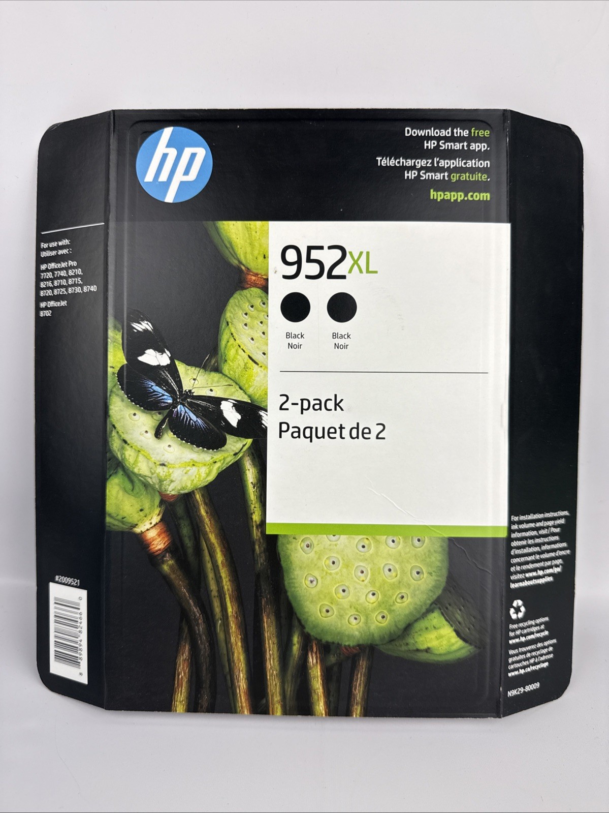 HP 952XL 2-Pack Black Ink Cartridges OEM Factory Sealed EXP 4/2024
