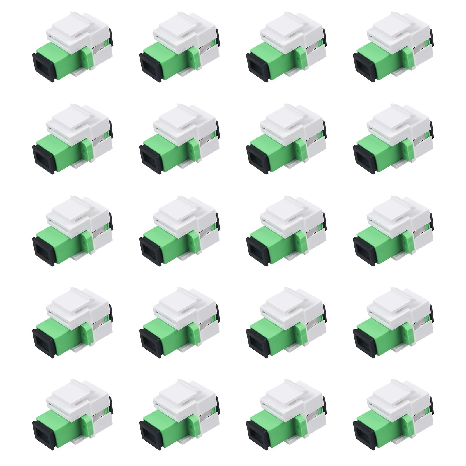 20 PCS SC/APC Fiber Optic Coupler Keystone Jack Modular Patch Panel Adapter