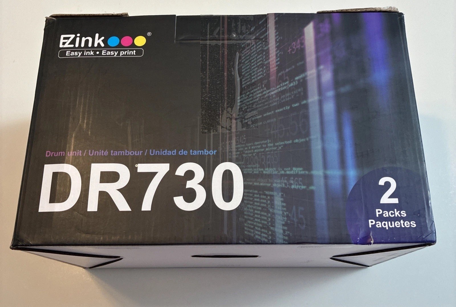 2 Pk EZink DR730 DRUM UNIT for Brother HL  (Not Toner - Open Box Not Used)