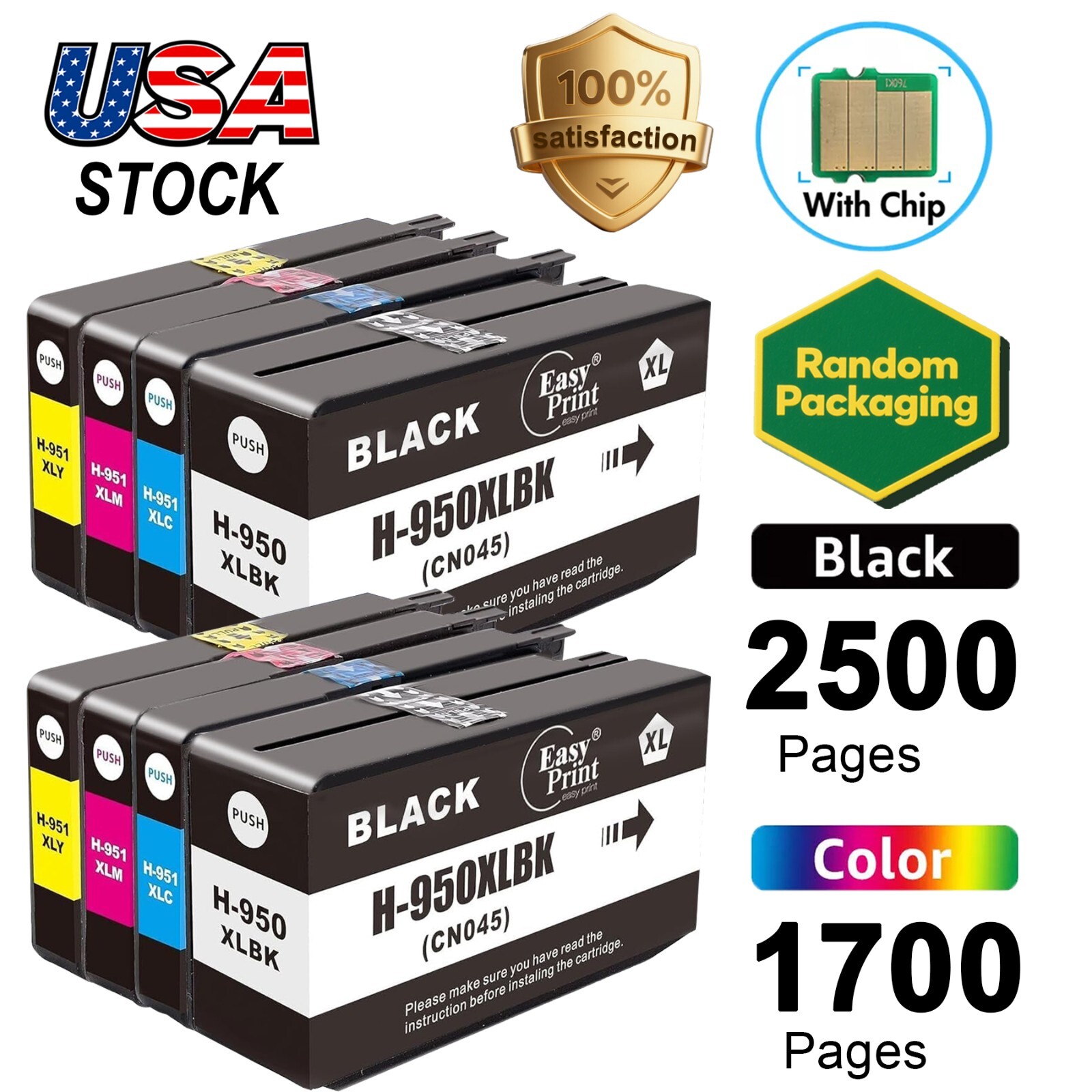 8PK 950XL 951XL Ink Cartridge For HP OfficeJetPro 8610 8620 8100 8630