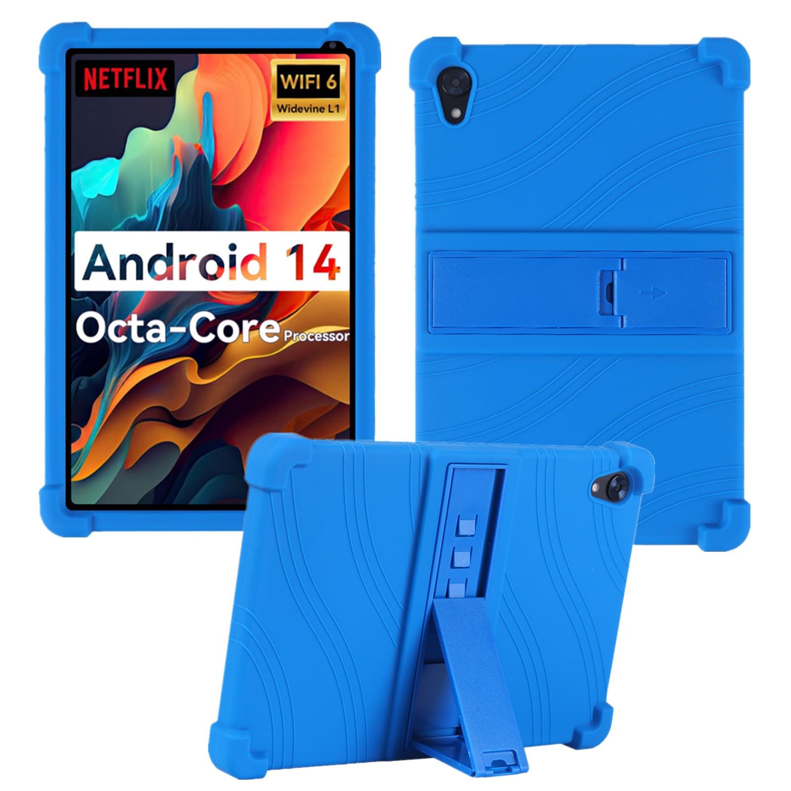 Case for Urao C107 Tablet, Kids Friendly Soft Silicone Adjustable Stand Cover...
