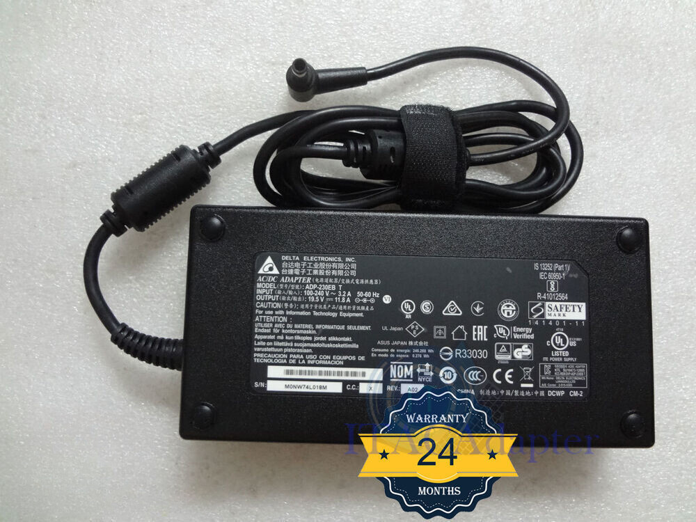 Original DELTA 19.5V 11.8A for ASUS ROG Zephyrus G GA502DU-BR7N6 OEM 230W 6.0mm