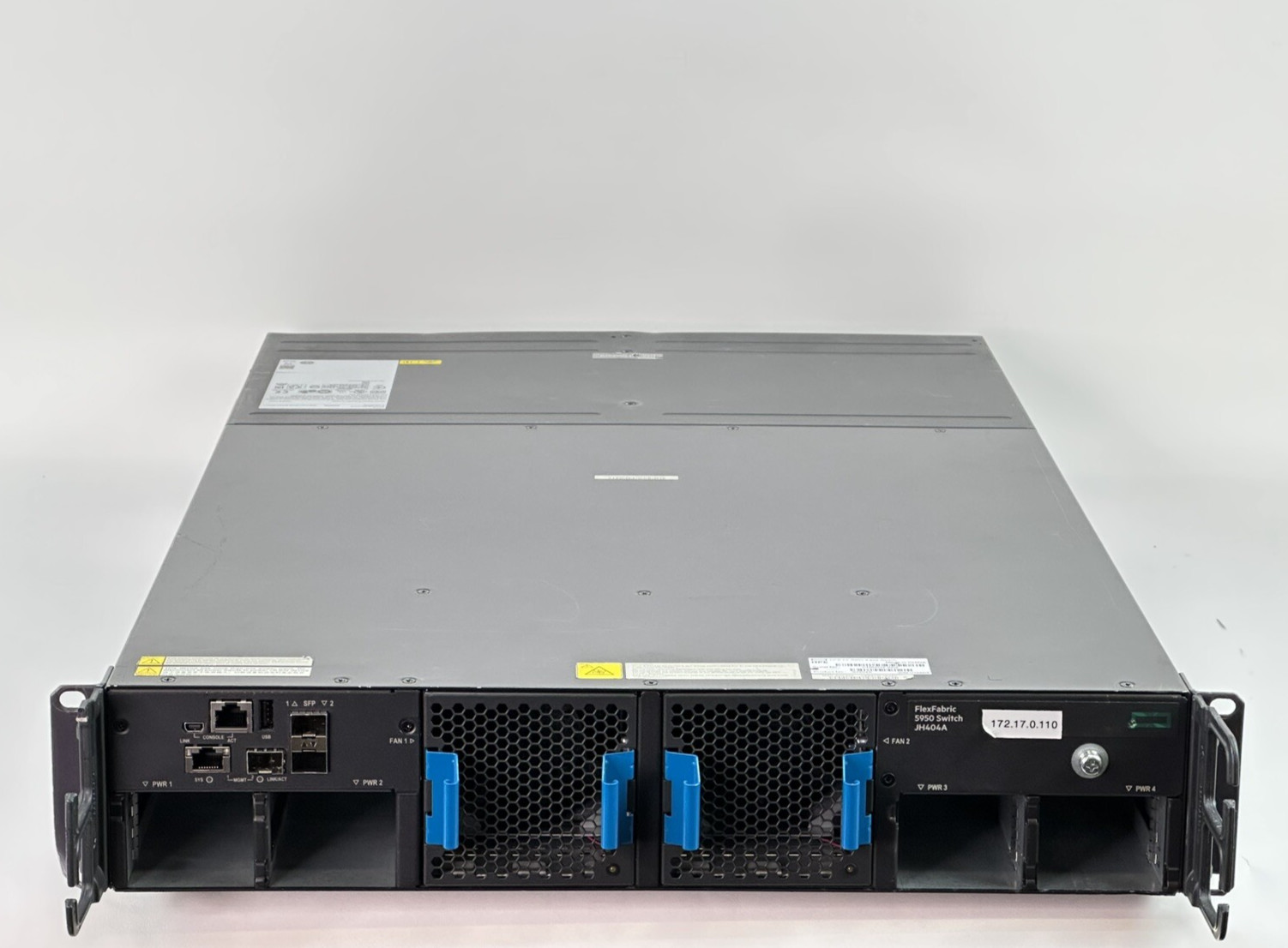 HPE FlexFabric 5950 Switch 2U 4-Slot No Modules 2x Fan No PSU JH404A