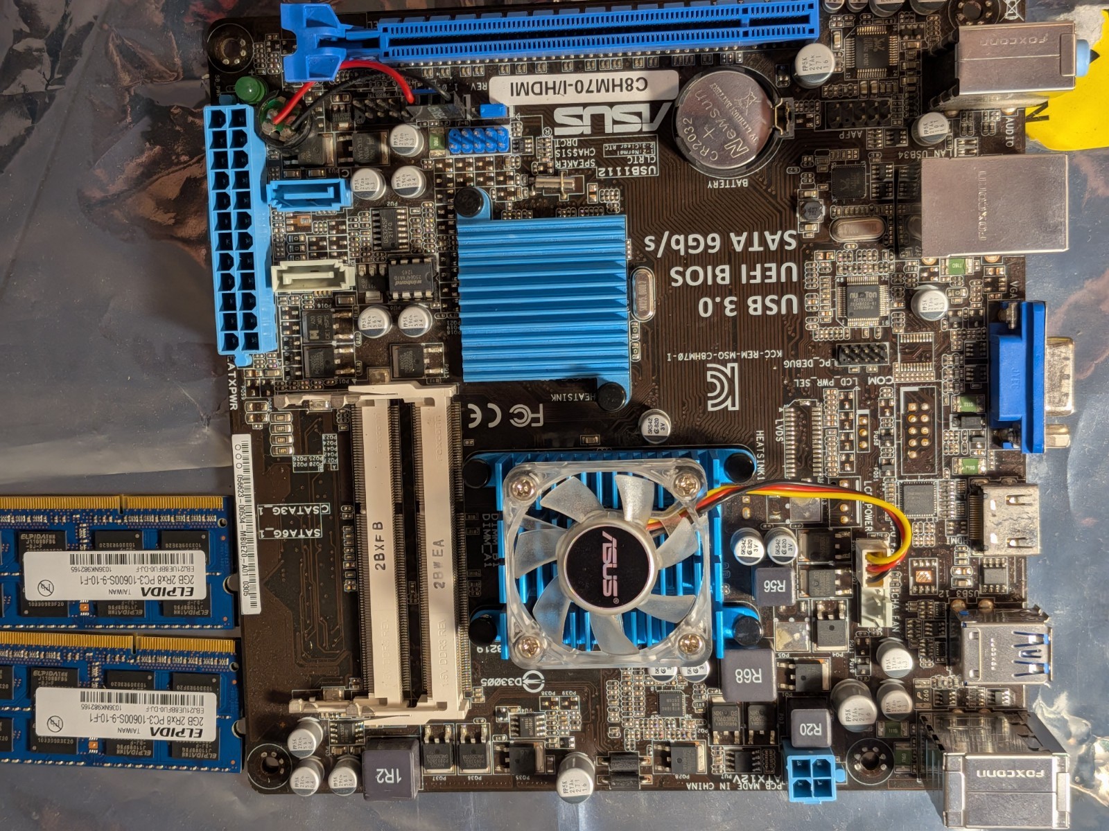 ASUS C8HM70-I HDMI Motherboard integrated CPU DDR3 SATA3 Mini-ITX Tested