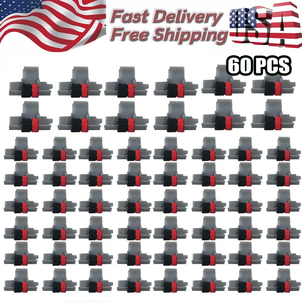 60pcs IR-40T Black And Red Calculator Ink-Rollers IR40T For Sharp Casio ...US
