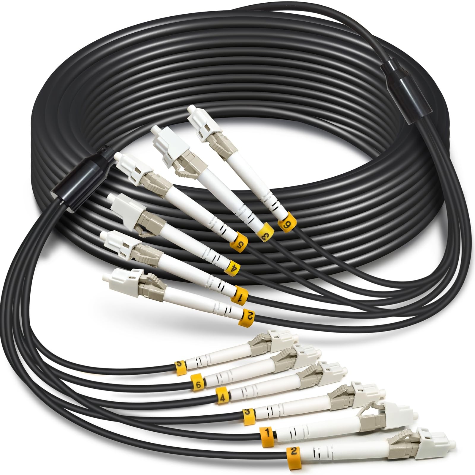 YUTIANHOME 15m 6 Core OM3 MMF LC-LC Outdoor Armored Fiber Cable 10Gb 50/125um