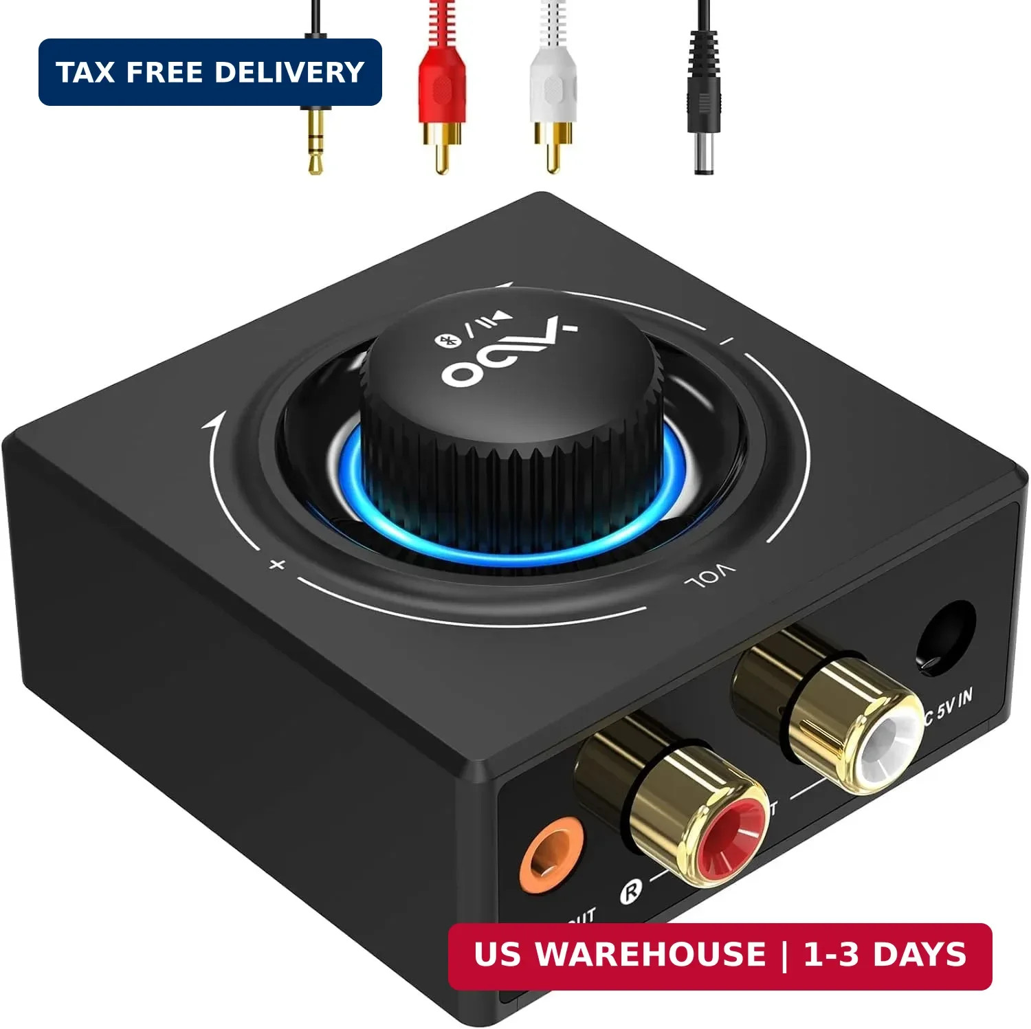 YMOO B06T3 Bluetooth 5.3 Receiver for Home Stereo with RCA AUX 3.5mm Jack