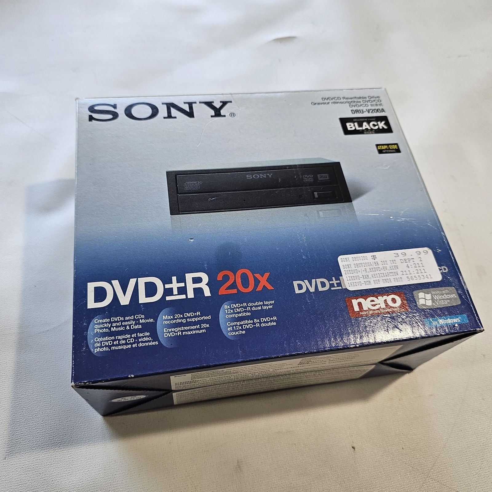 NEW SONY DRU-V200A Compact Disc DVD/CD Rewritable Drive Brand New Open Box