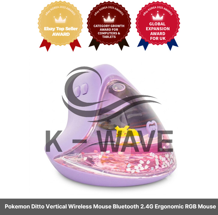Pokemon Ditto Vertical Wireless Mouse Bluetooth 2.4G Ergonomic RGB Mouse Express