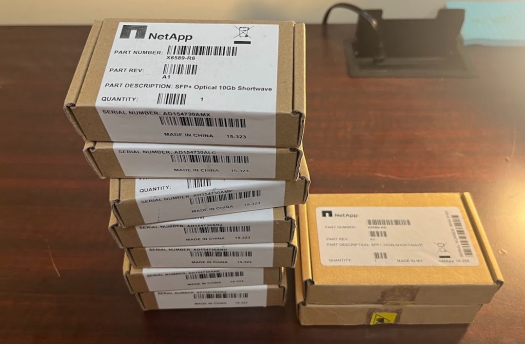Lot of 9 NetApp X6589-R6 10Gb SFP+ SR Shortwave Optical Transceivers