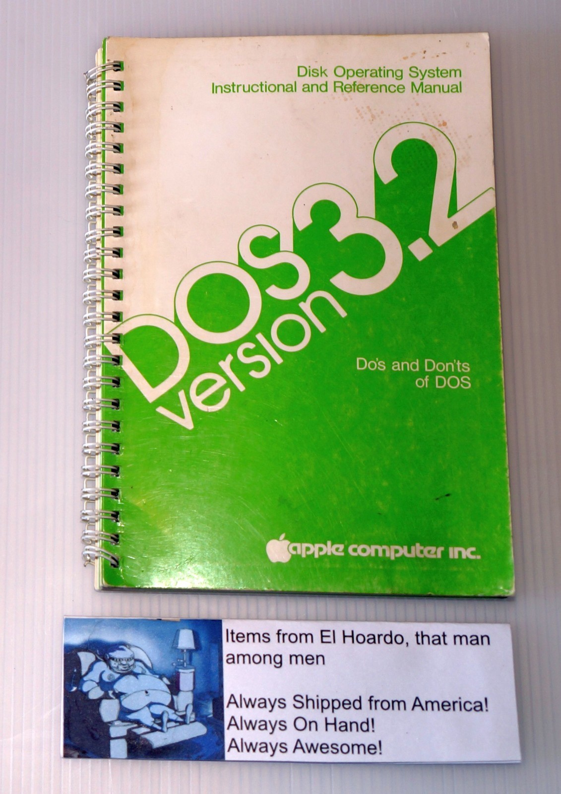 APPLE DOS 3.2 Do's and Don'ts of DOS Manual ---VERY RARE (BOOK948)