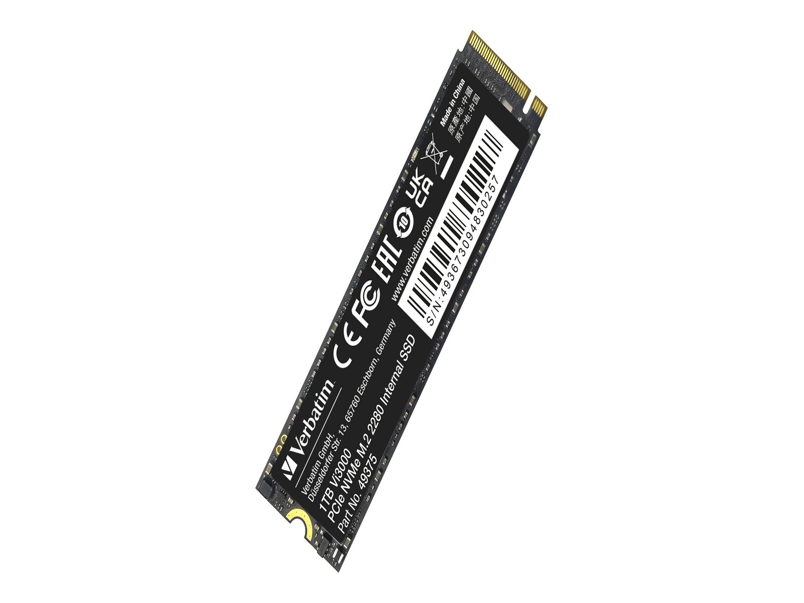 Verbatim Vi3000 SSD High Endurance 1 TB NVMe internal M.2 2280 49375-483