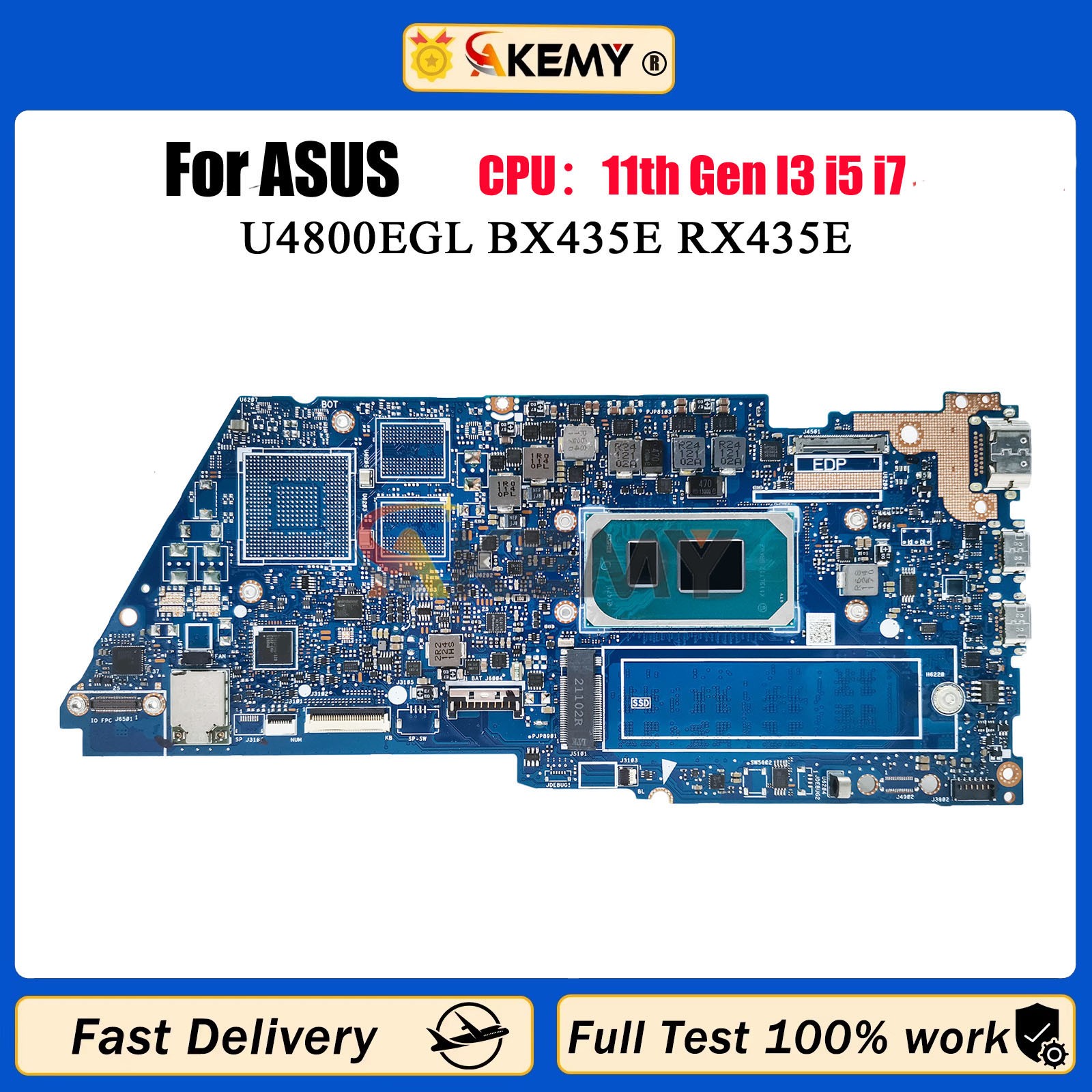 UX435EA Laptop Motherboard For ASUS U4800EGL RX435E BX435E UX435EG Mainboard