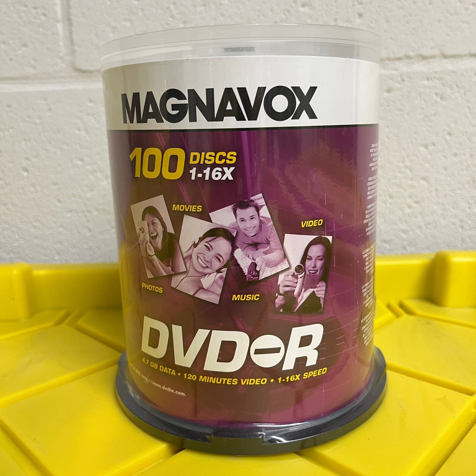 Magnavox DVD-R 100 Pack 1-16x 4.7 GB 120 Minutes Discs photos music movies New