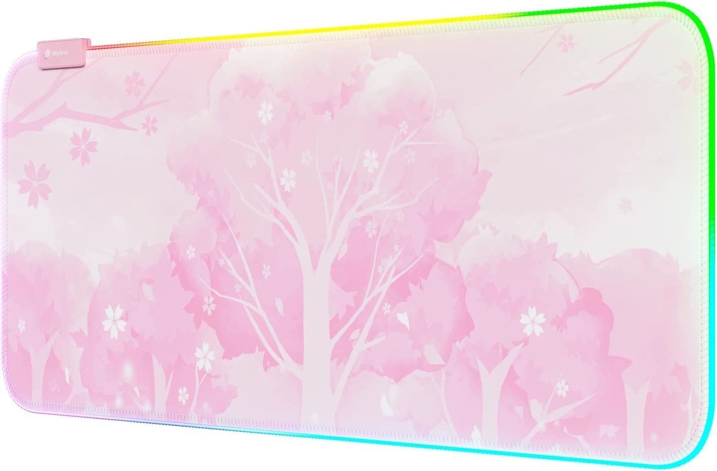 Pink RGB Gaming Pad, 14 Modes Glow Pad, Extra Large Gaming Mousepad,Waterproo...