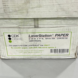CDK GLOBAL LASERSTATION PAPER - 8.5X11" 20# 5000 SHEETS 28132 OC1 - WHITE
