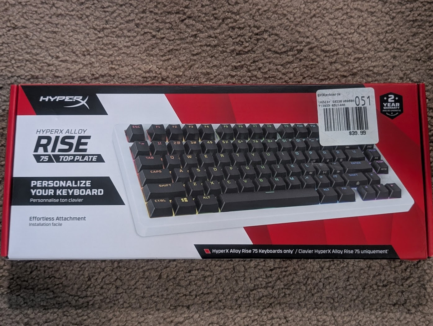 HyperX Alloy Rise 75 Magnetic Top Plate and Rotary Knob - White
