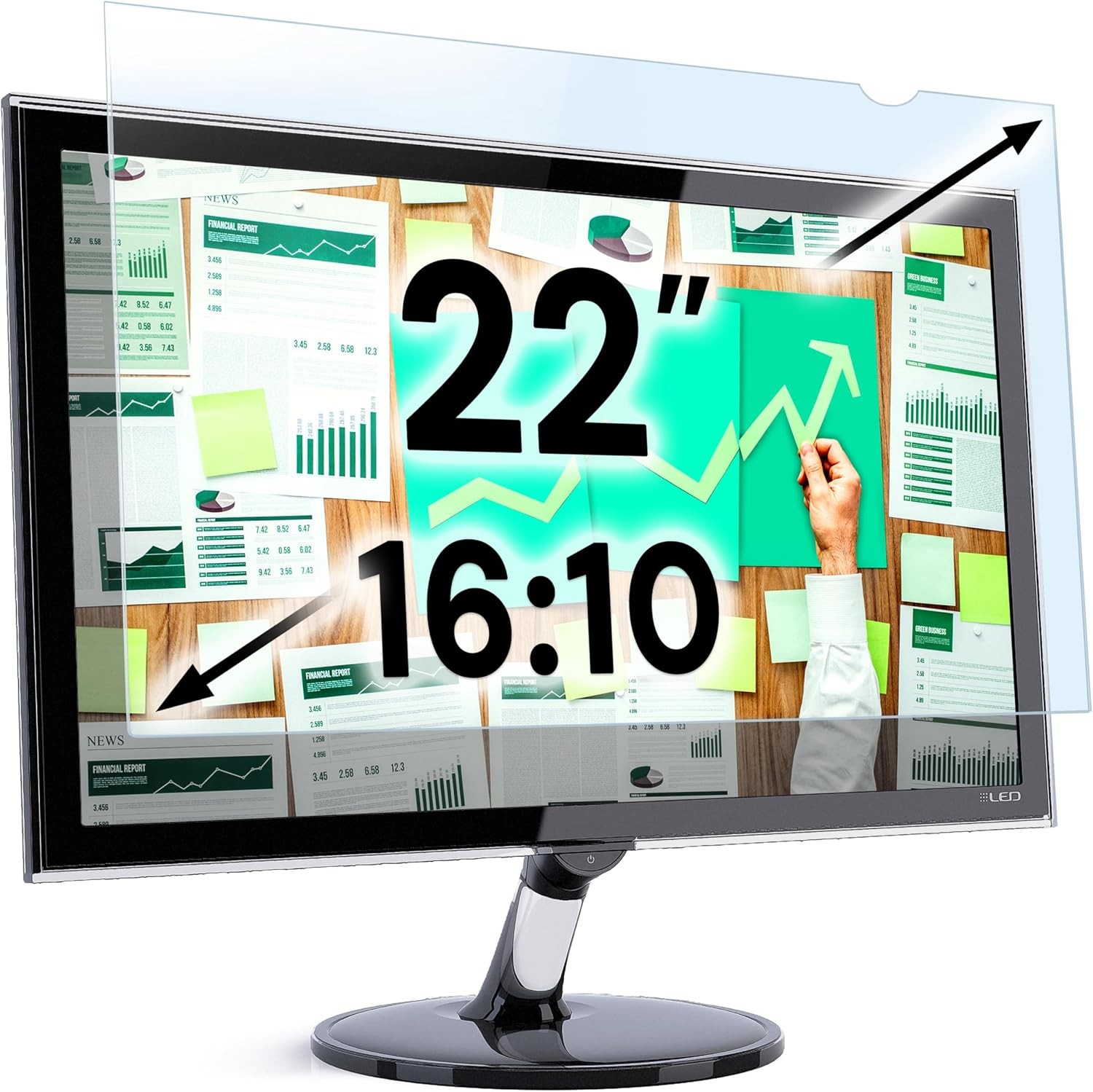 22 inch Blue Light Blocking Screen Protector for 16:10 Widescreen Laptop - PC An