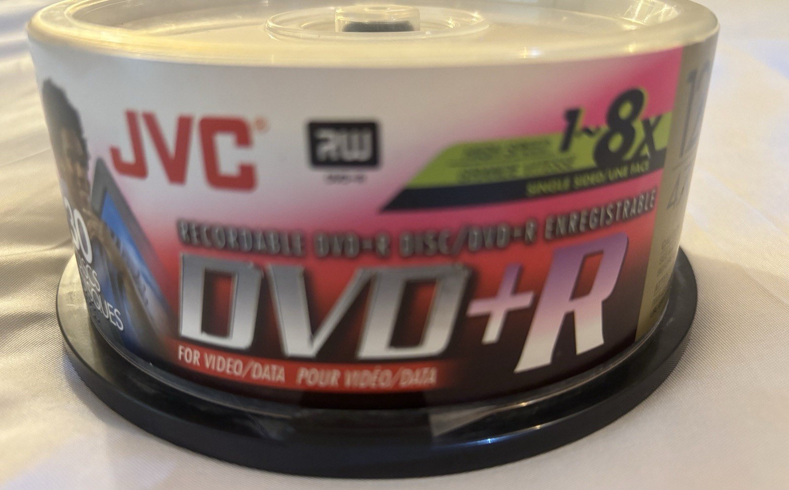 JVC Recordable DVD+R Discs VP-R47EU30 4.7GB 120min 30pk 1-8x Spindle