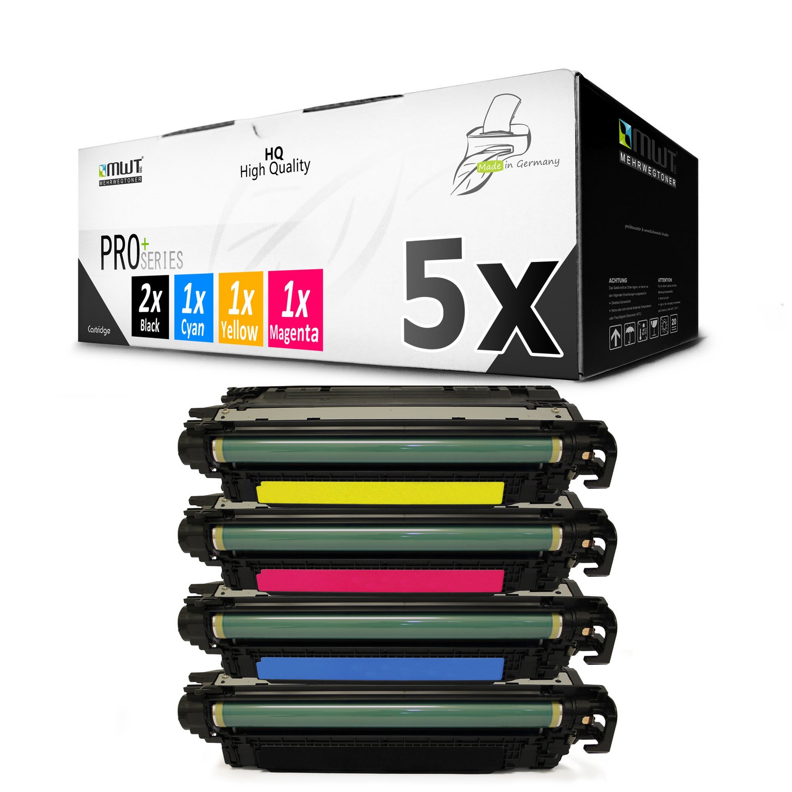 5x MWT PRO Compatible Toner Cartridges for HP Color LaserJet CP-5225-XH