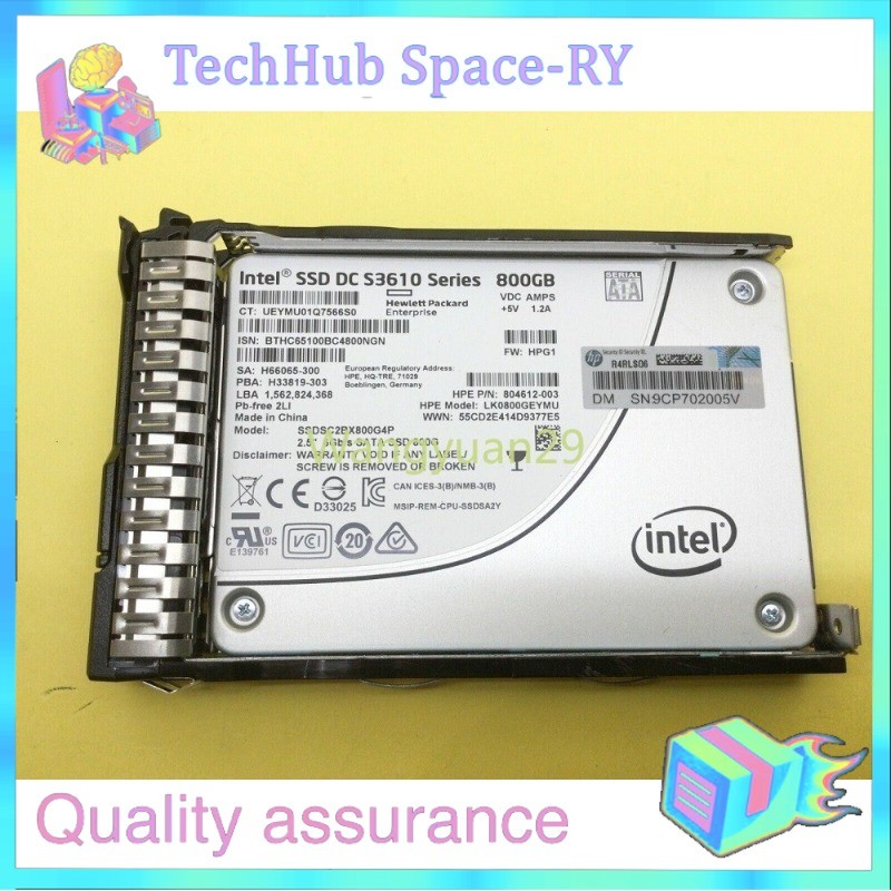 NEW HPE 2.5" 800GB SATA 6G G8 G9 Gen10 Server SSD Replace 804599-B21 805365-001
