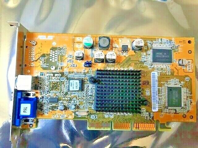 ASUS 8170DDR NVIDIA GEFORCE4 MX440 64MB AGP VIDEO CARD REV 1.00 VGA OUT TV OUT 