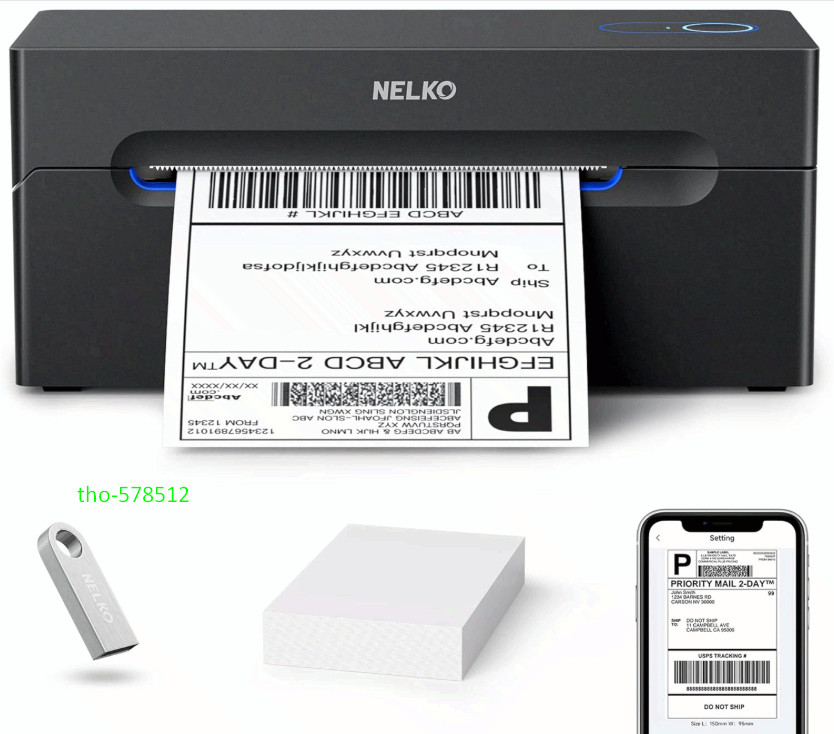 Bluetooth 4x6 Shipping Label Printer, Wireless, Android/iPhone/Windows, eBay/Ets