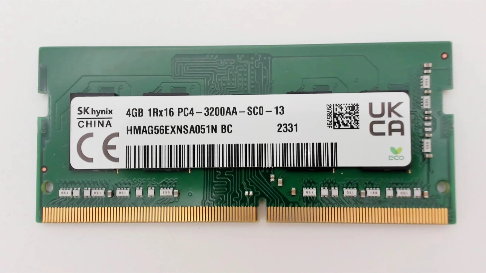SK HYNIX MEMORY LAPTOP 4GB 1RX16 PC4-3200AA-SC0-13 - GREEN