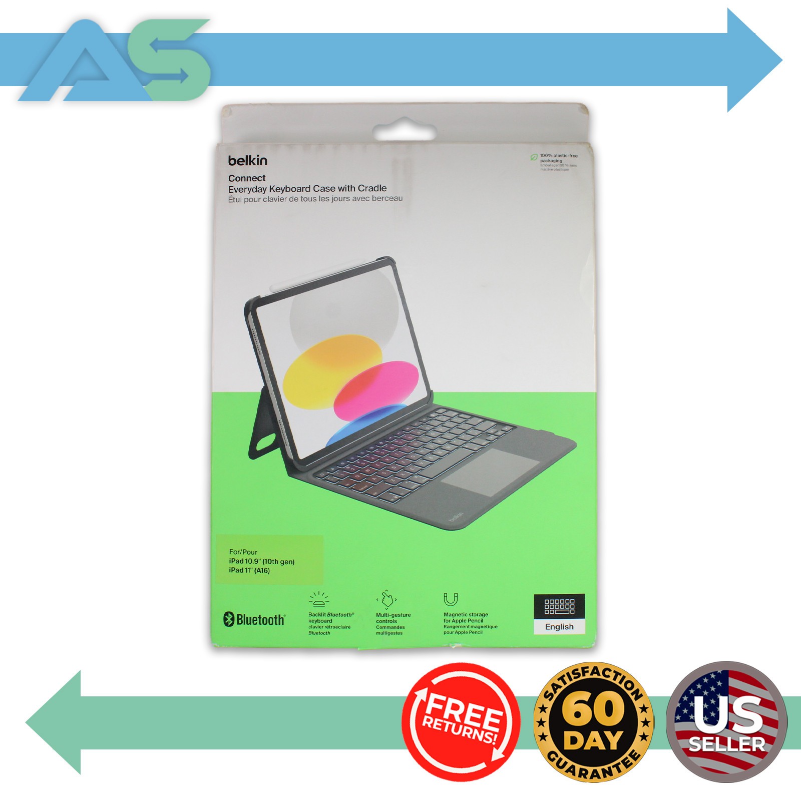 Belkin Everyday Keyboard Case with Cradle Backlit Bluetooth Multimedia Keys