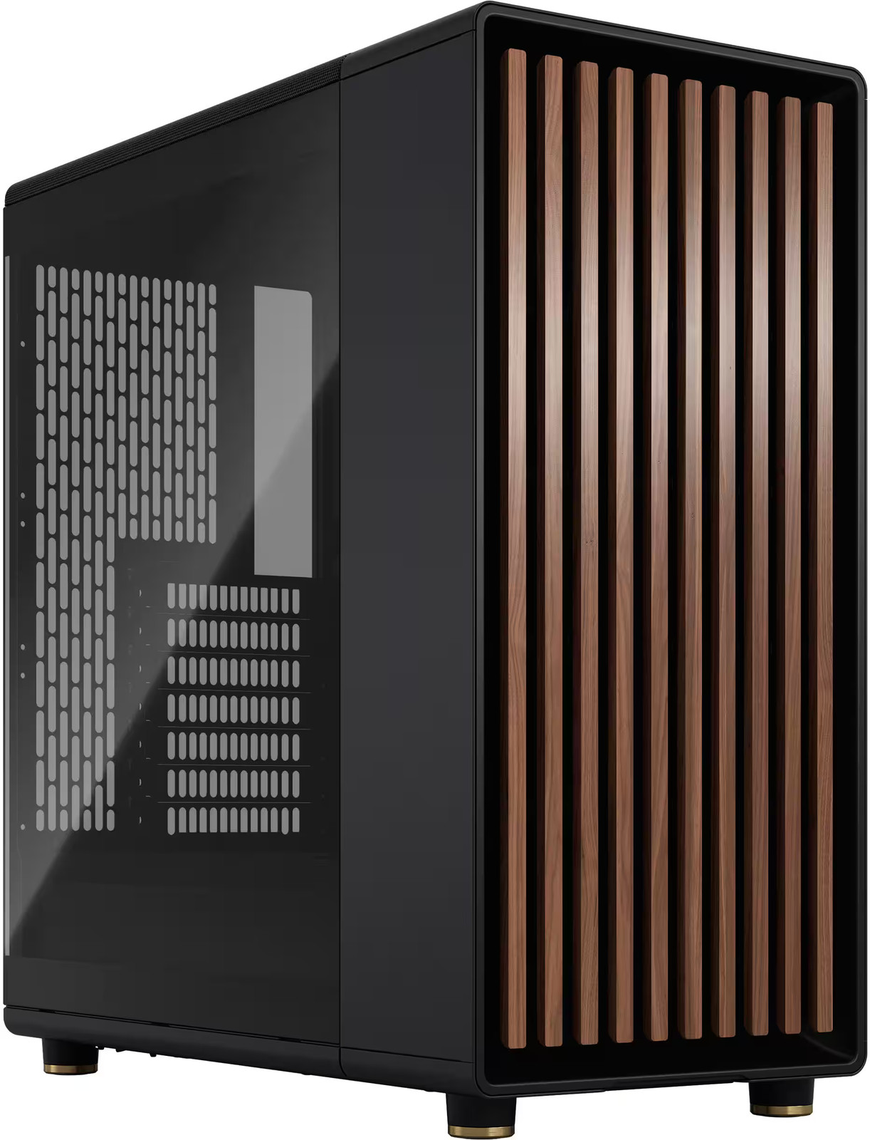 Fractal Design - North Charcoal Black Chassis with Walnut Front and Dark Tint...