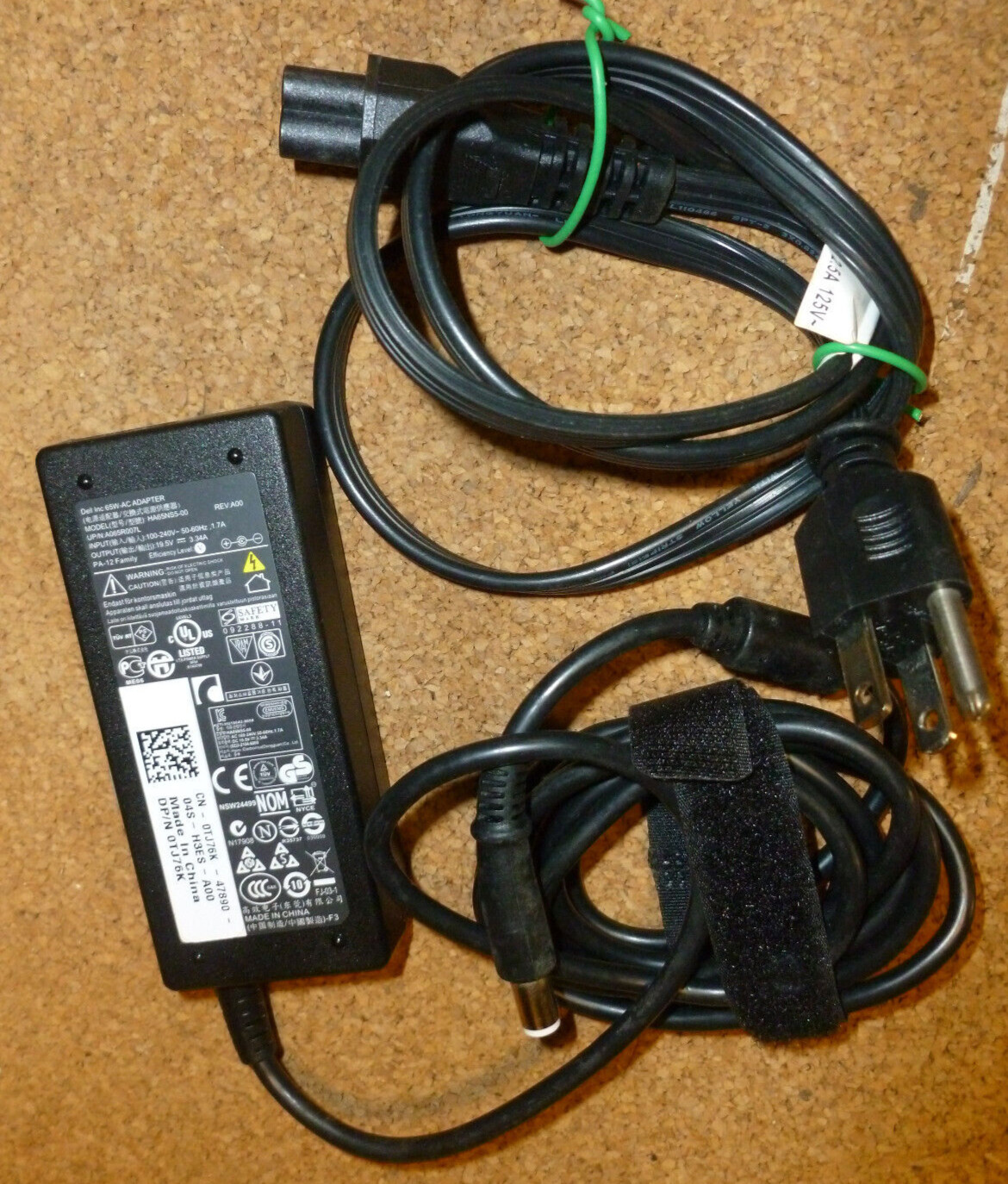 Dell 19.5V /3.34A/AC Adapter (HA65NS5-00)  OEM Power Supply/(7.4mm Connector)