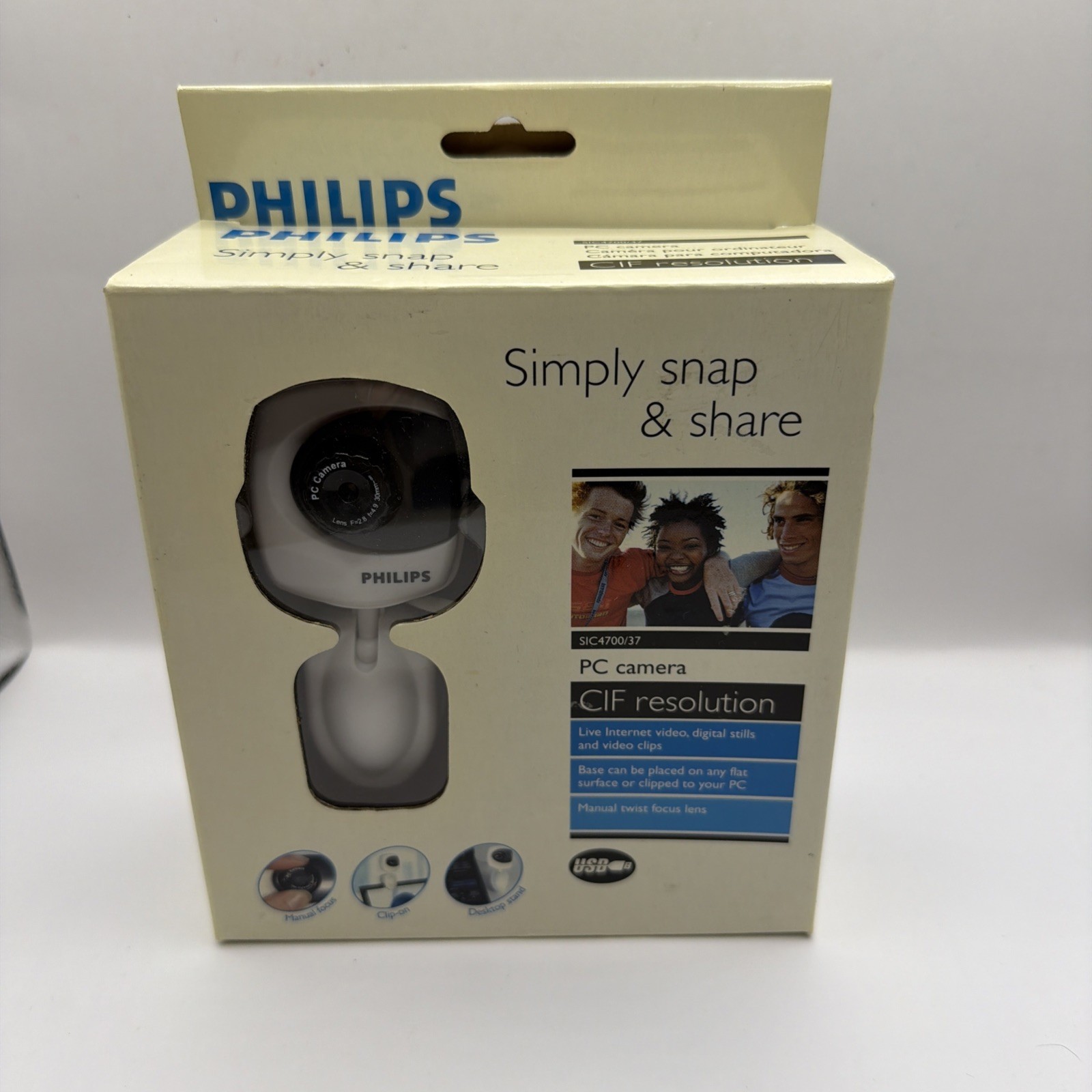 Philips Simply Snap N Share PC camera SIC470037 Open Box Never Used