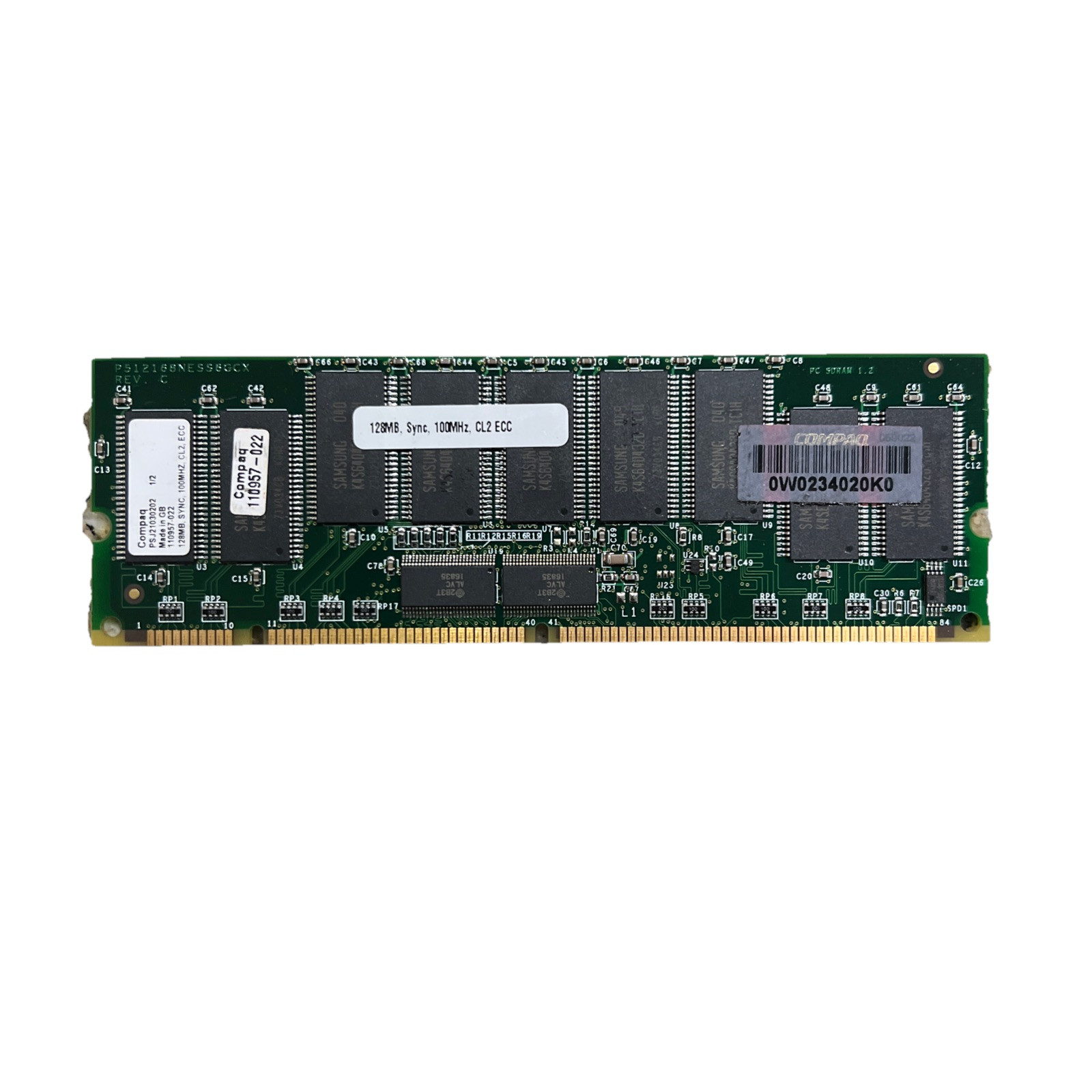 Compaq 128MB Sync 100MHz CL2 ECC Memory Module 110957-022