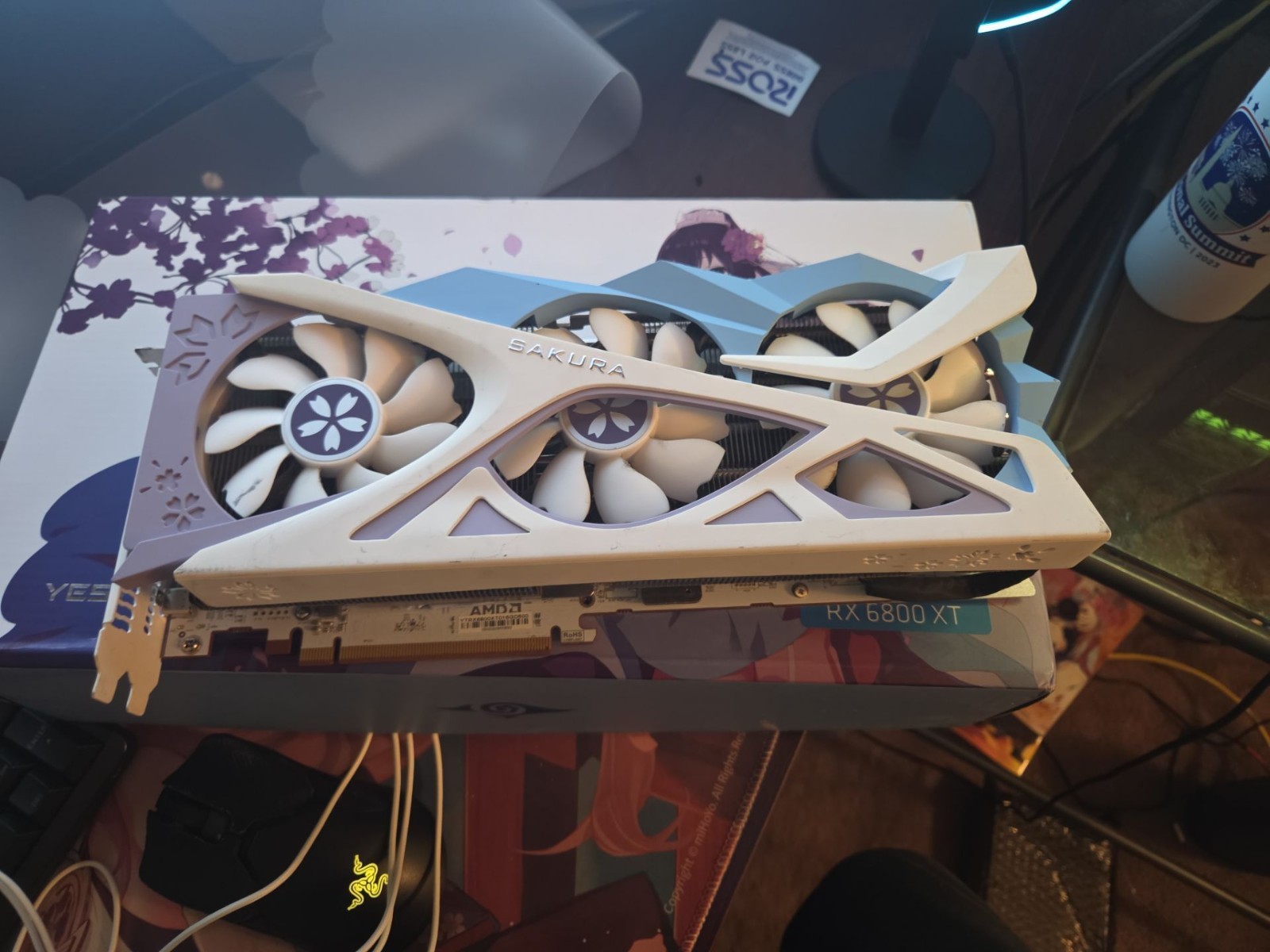 Yeston Radeon RX 6800 XT Sakura 16GB GDDR6 256-Bit Gaming Graphics Card Working