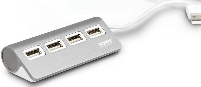 Port Designs 900120 Interface Hub USB 2.0 480 Mbps Grey, White ~E~