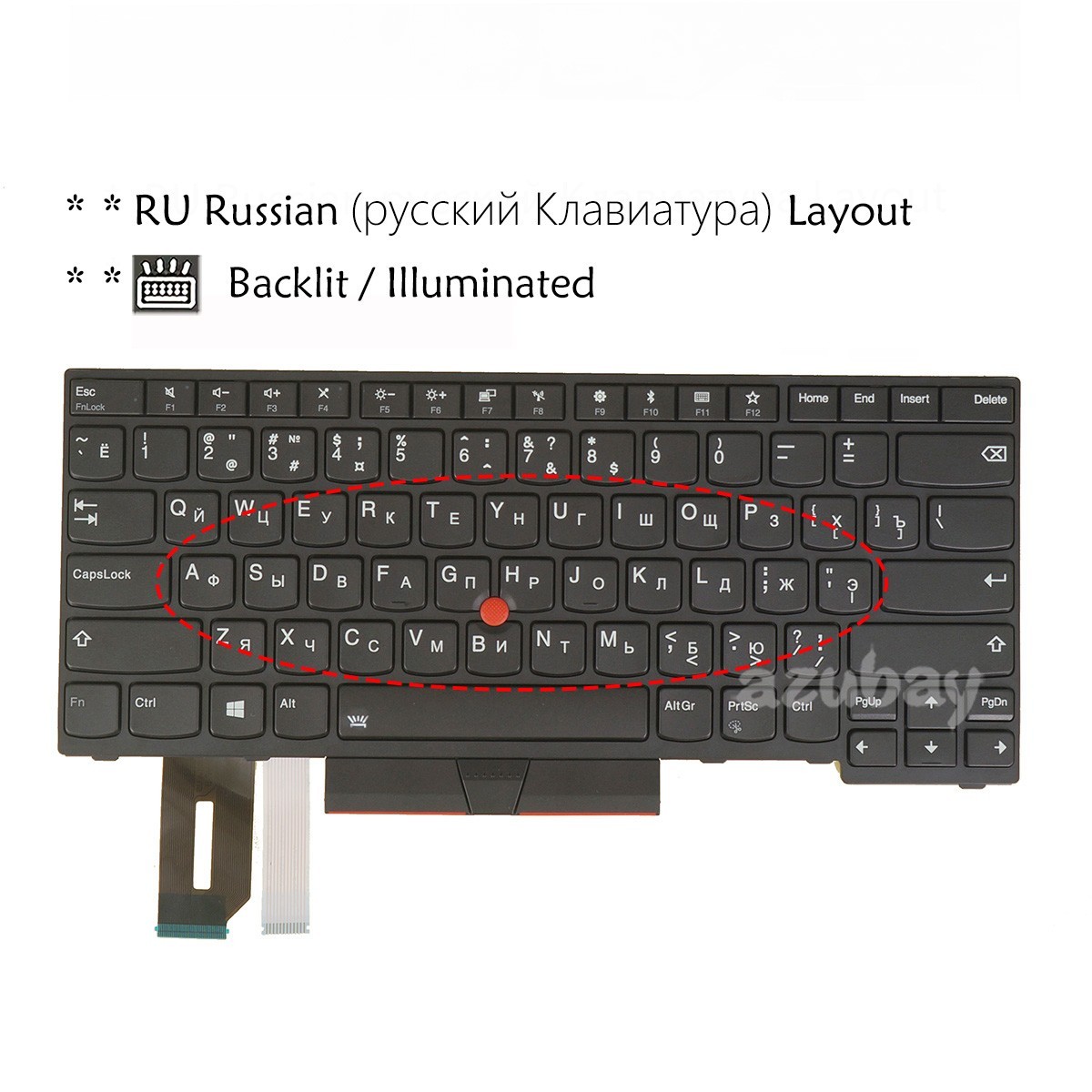 Russian RU Keyboard for Thinkpad E480 E485 E490 E495 L480 L490 T480s T490 T495