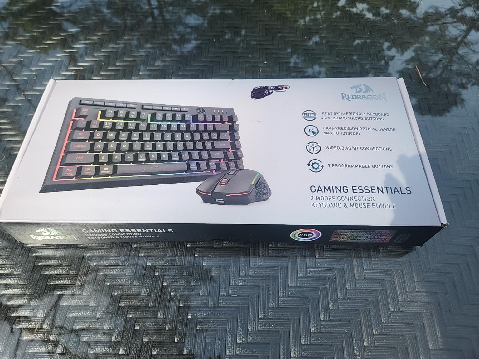 Redragon Gaming Essentials RGB Wireless Keyboard Mouse Combo Tri-Mode 12800 DPI