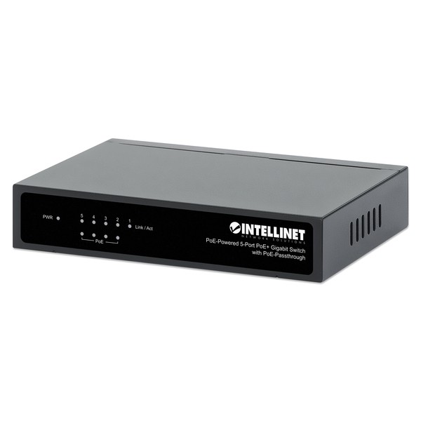Intellinet Network Solutions 561082 68-Watt Poe-Powered 5-Port Gigabit Switch W