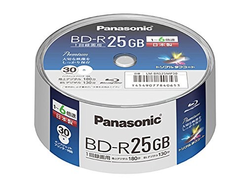 Panasonic 6x BR Disc Single-Sided Single-Layer 25GB Additional Information