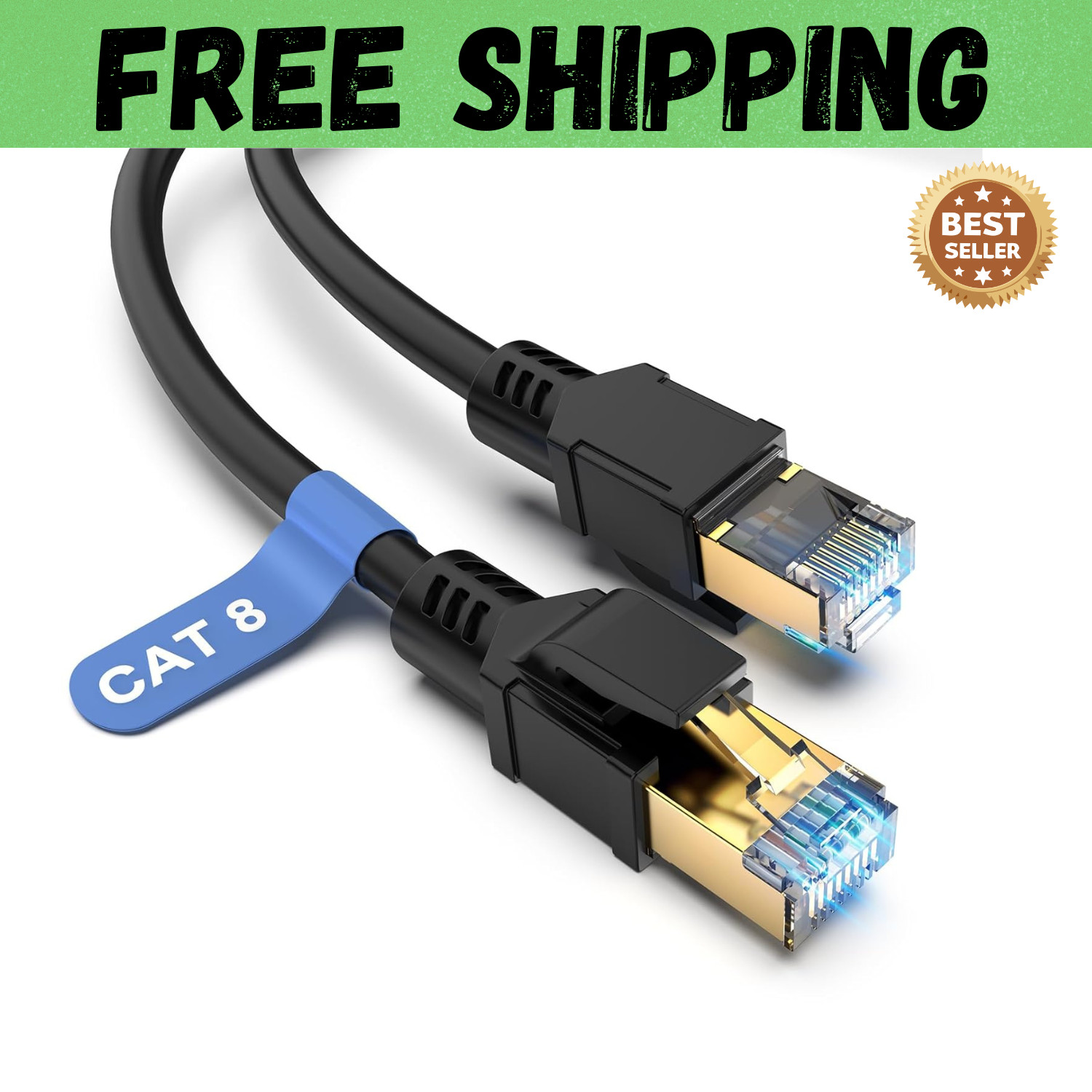 Heavy-Duty Cat 8 Ethernet Cable 6FT - Fast, Reliable for Indoor/Outdoor Use