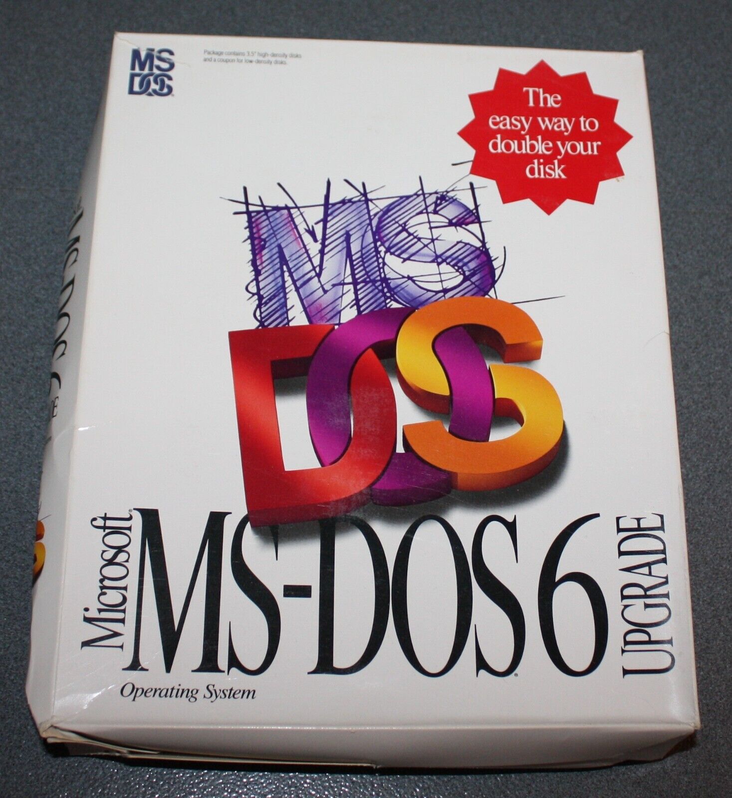 Vintage Old Microsoft MS-DOS6 Operating System Upgrade on 3.5 disk / diskettes