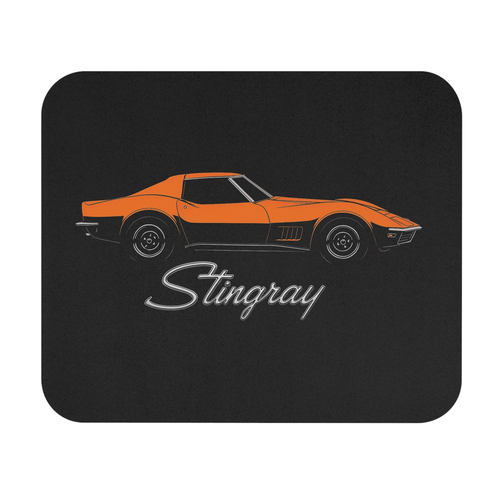 1969 Chevy Corvette Stingray Mouse Pad Classic C3 Sports Car Orange Desk Mat
