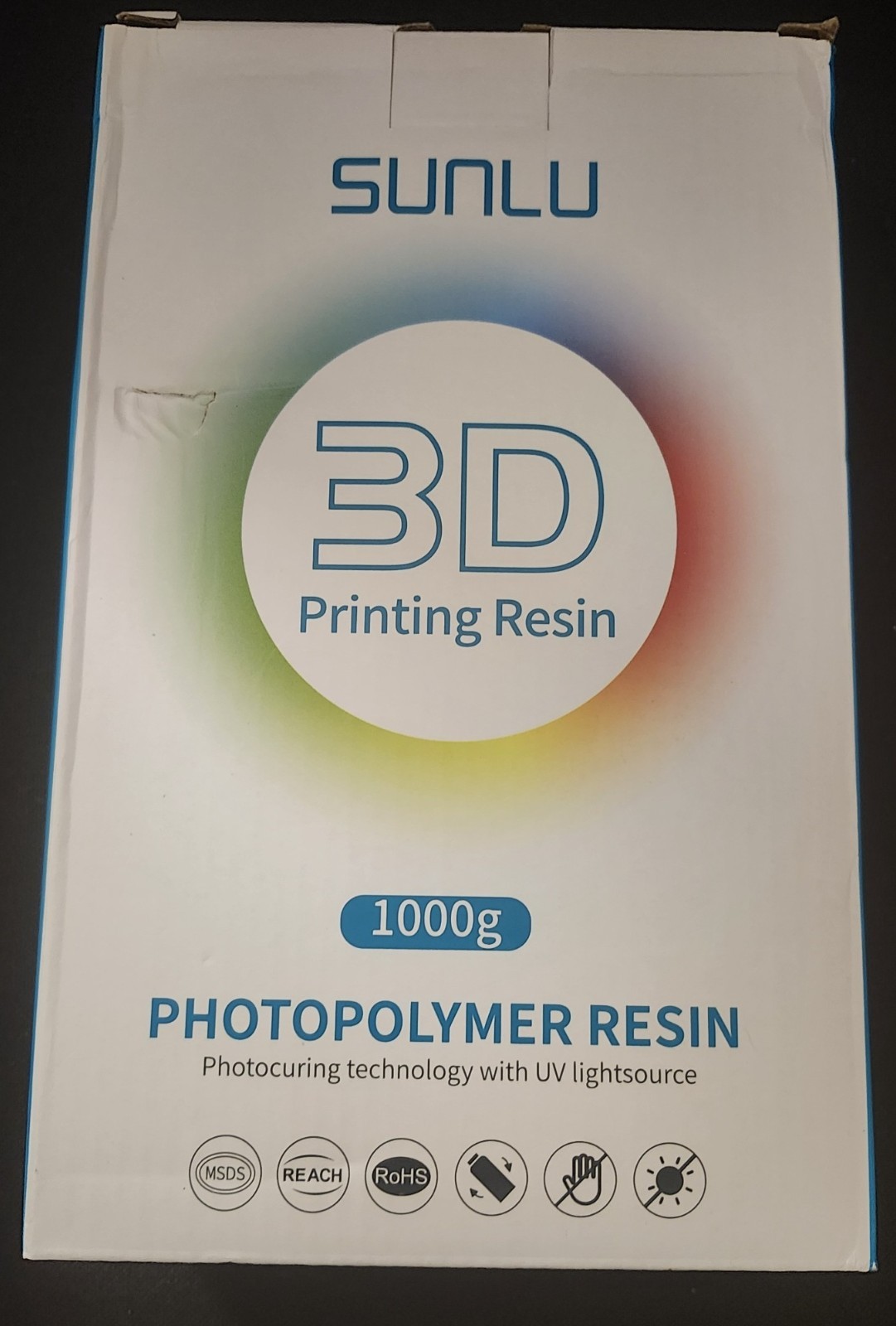 SUNLU 3D Printing Resin – 1000g Photopolymer + ABS‑Like Dark Grey, Clear Red