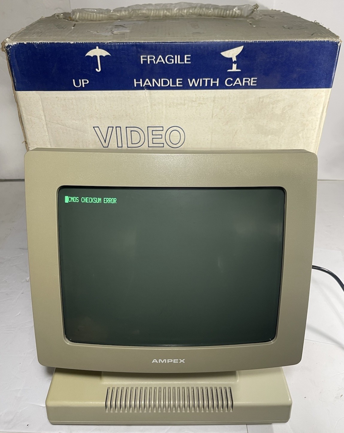 Rare Vintage 1985 Ampex ATL 232 Video Display Terminal Display Monitor W/ Box