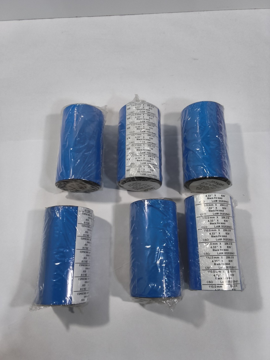 6 Rolls Wax / Resin - 4.33 x 243 Thermal Transfer Ribbon 110 74 Zebra 2844 TLP